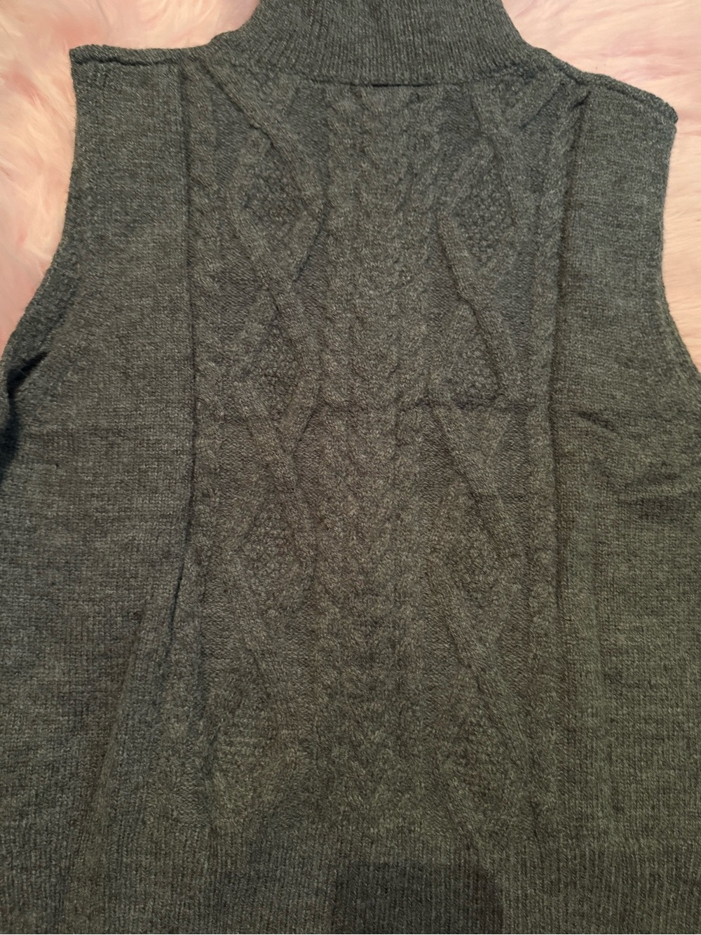 Cider Gray Sleeveless Turtleneck Button-Front Sweater Vest - Picture 5 of 7